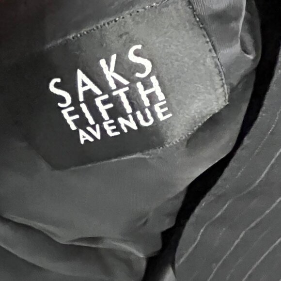 Ermenegildo Zenga Suit Jacket Blazer Black PinStripe Trofeo Size 52?   FLAW - Picture 4 of 9